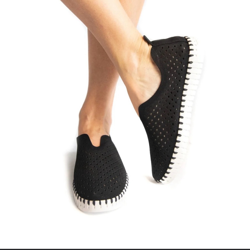 Ilse Jacobsen Black Espadrille Slip-Ons